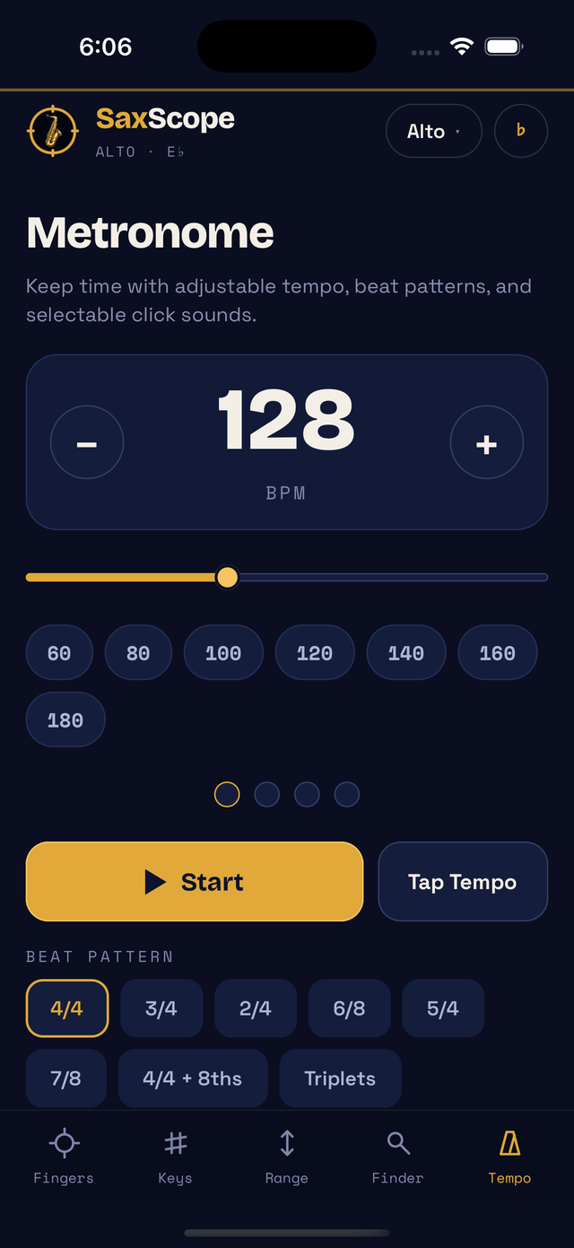 Metronome screen